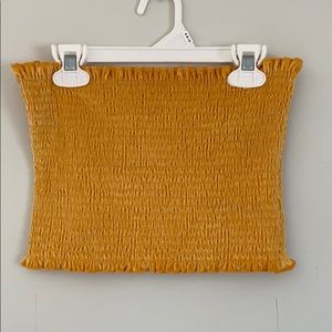 smocked gold tube top